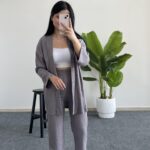 Alborado Bürümcük Kimono Takım - Gri