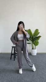 Alborado Bürümcük Kimono Takım - Gri - Görsel 4