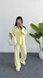 Alexi Polo Yaka Triko Takım - Sarı - Görsel 8