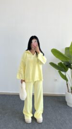 Alexi Polo Yaka Triko Takım - Sarı - Görsel 4