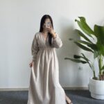 Alina Pamuk Elbise - Taş