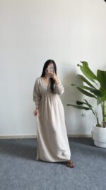 Alina Pamuk Elbise - Taş - Görsel 5