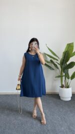 Alinn Aerobin Şehir Boy Elbise - İndigo - Görsel 2