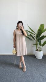 Alinn Aerobin Şehir Boy Elbise - Krem