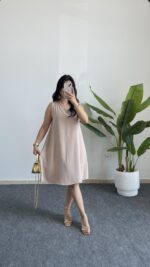 Alinn Aerobin Şehir Boy Elbise - Krem - Görsel 2