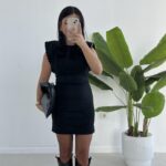 Andre Sırt Dekolteli Süet Mini Elbise - Siyah