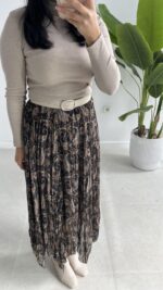 Asimetrik Kesim Desenli Şifon Etek - Görsel 2