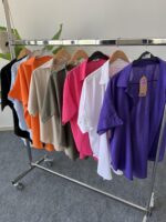 Linda Asimetrik Kesim Pembe Keten Gömlek - Görsel 4