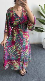 Aydem Kruvaze Viskon Elbise - Pembe - Görsel 6