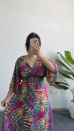 Aydem Kruvaze Viskon Elbise - Pembe - Görsel 3