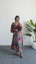 Aydem Kruvaze Viskon Elbise - Pembe