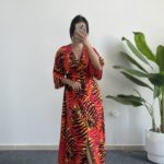 Aydem Kruvaze Viskon Elbise - Turuncu