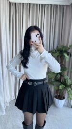 Balıkçı Yaka Kaşkorse Beyaz Body - Görsel 2