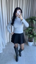 Balıkçı Yaka Kaşkorse Gri Body - Görsel 7