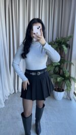 Balıkçı Yaka Kaşkorse Gri Body - Görsel 3