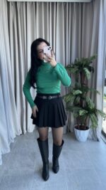 Balıkçı Yaka Kaşkorse Yeşil Body - Görsel 2