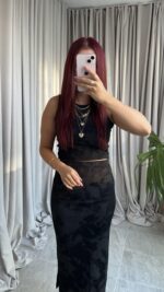 Batik Desen Fitilli Crop Takım - Görsel 2