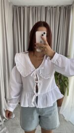 Bebe Yaka Bağlamalı Gömlek