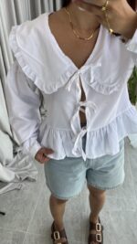 Bebe Yaka Bağlamalı Gömlek - Görsel 2