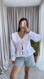 Bebe Yaka Bağlamalı Gömlek - Görsel 5