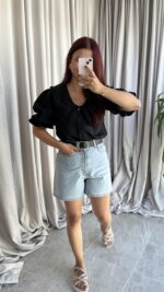 Bebe Yaka Siyah Gömlek - Görsel 6