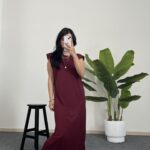 Beyra Modal Basic Elbise - Bordo