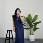 Beyra Modal Basic Elbise - Lacivert