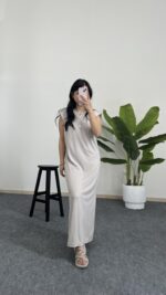 Beyra Modal Basic Elbise - Taş - Görsel 4