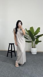 Beyra Modal Basic Elbise - Taş