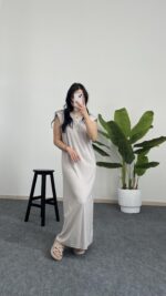 Beyra Modal Basic Elbise - Taş - Görsel 2