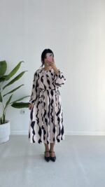 Bolenda Kuşaklı Midi Elbise - Görsel 5