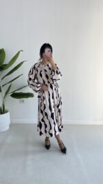 Bolenda Kuşaklı Midi Elbise - Görsel 6