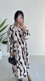 Bolenda Kuşaklı Midi Elbise - Görsel 2