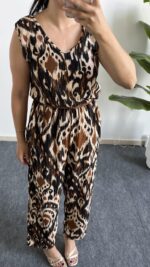 Brode Desenli Bürümcük Tulum - Kahverengi - Görsel 7