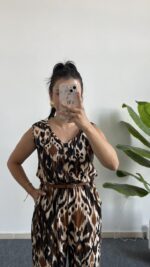 Brode Desenli Bürümcük Tulum - Kahverengi - Görsel 2