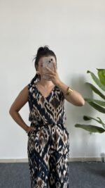 Brode Desenli Bürümcük Tulum - Mavi - Görsel 6