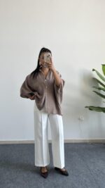 Carlos Kısa Kol Tensel Gömlek - Kahve - Görsel 2