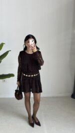 Dantel Elbise - Kahve