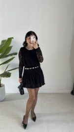 Dantel Elbise - Siyah - Görsel 5