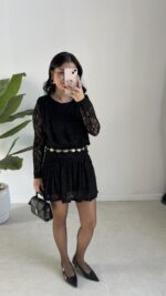 Dantel Elbise - Siyah - Görsel 4