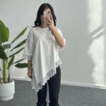 Elly Dantelli Kombine Tişört - Beyaz