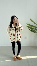 Fermuarlı Oversize Peluş Ceket