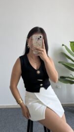 Güneş Aksesuarlı Bluz - Siyah - Görsel 2