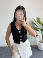 Güneş Aksesuarlı Bluz - Siyah - Görsel 3