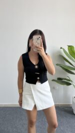 Güneş Aksesuarlı Bluz - Siyah - Görsel 5