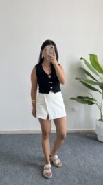 Güneş Aksesuarlı Bluz - Siyah - Görsel 6