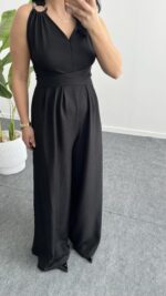 Rima Sırt Dekolteli Tulum - Siyah - Görsel 6