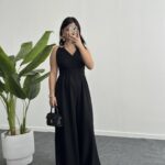 Rima Sırt Dekolteli Tulum - Siyah