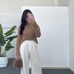 Hira Ajurlu Sakallı Triko Bluz - Camel