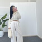 Hira Ajurlu Sakallı Triko Bluz - Ekru